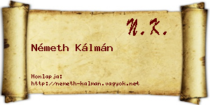 Németh Kálmán névjegykártya